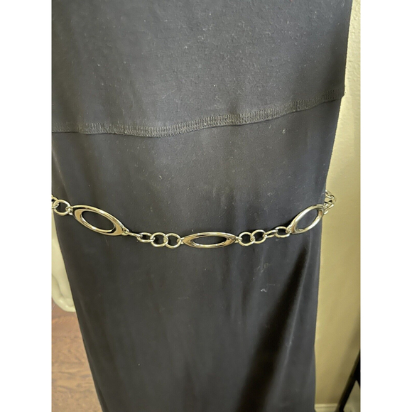 FOSSIL VTG Polished Silver Tone 34”-45” Oval Link Chunky Retro Belt/Necklace - Picture 2 of 6